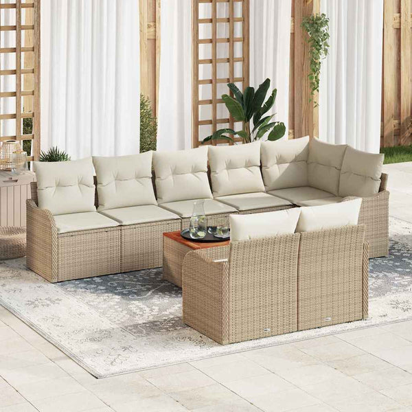 Tuin Sofa Set 9 Pcs Poly Riet