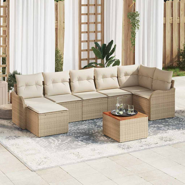 Tuin Sofa Set 8 Pcs Poly Riet