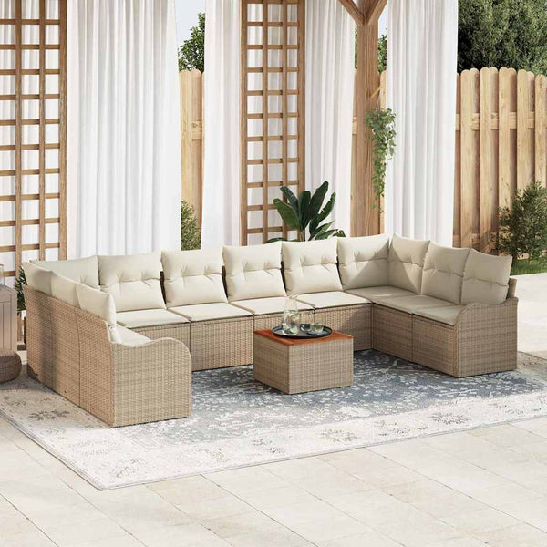 Tuin Sofa Set 11 Pcs Poly Riet