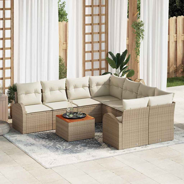Tuin Sofa Set 9 Pcs Poly Riet