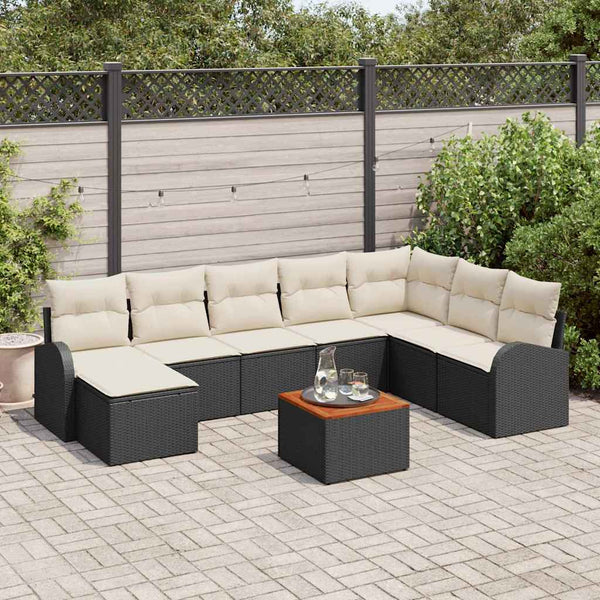 Tuin Sofa Set Met Kussen 9 Pcs Poly Riet