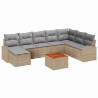 Tuin Sofa Set Met Kussen 9 Pcs Poly Riet