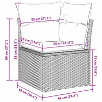 Tuin Sofa Set Met Kussen 9 Pcs Poly Riet