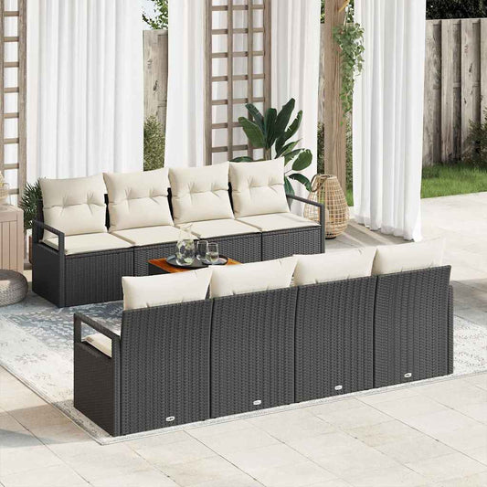 Tuin Sofa Set Met Kussen 9 Pcs Poly Riet