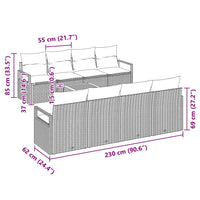 Tuin Sofa Set Met Kussen 9 Pcs Poly Riet