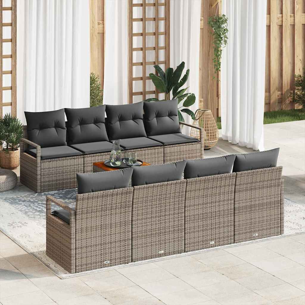 Tuin Sofa Set Met Kussen 9 Pcs Poly Riet