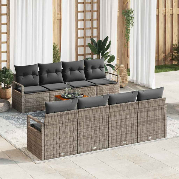 Tuin Sofa Set Met Kussen 9 Pcs Poly Riet