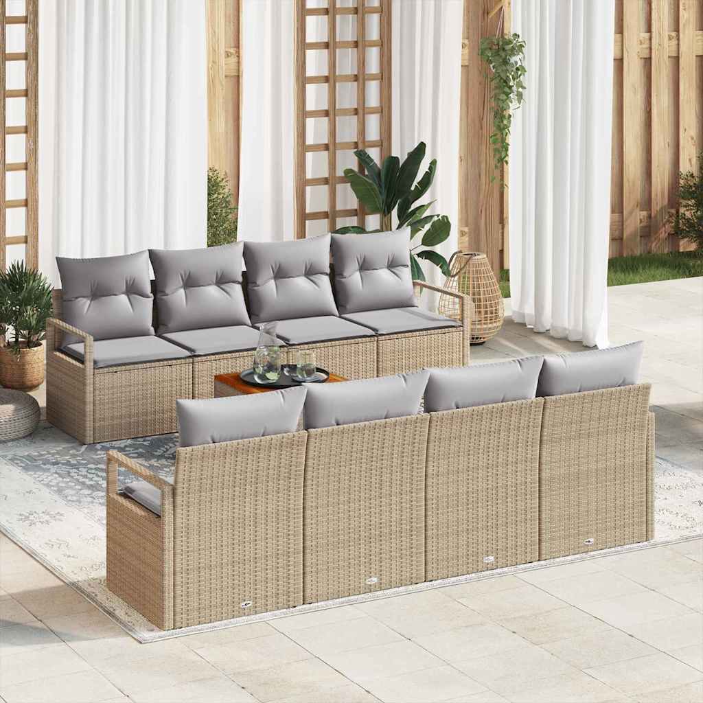 Tuin Sofa Set Met Kussen 9 Pcs Poly Riet