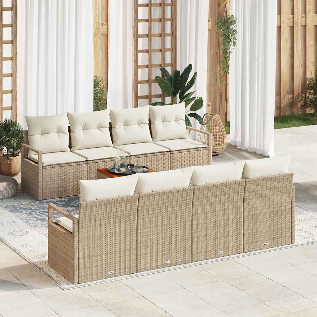 Tuin Sofa Set Met Kussen 9 Pcs Poly Riet