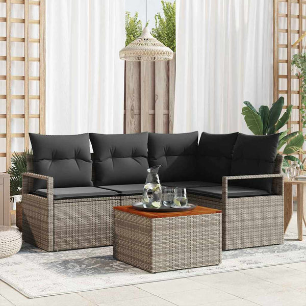 Tuin Sofa Set Met Kussen 5 Pcs Poly Riet