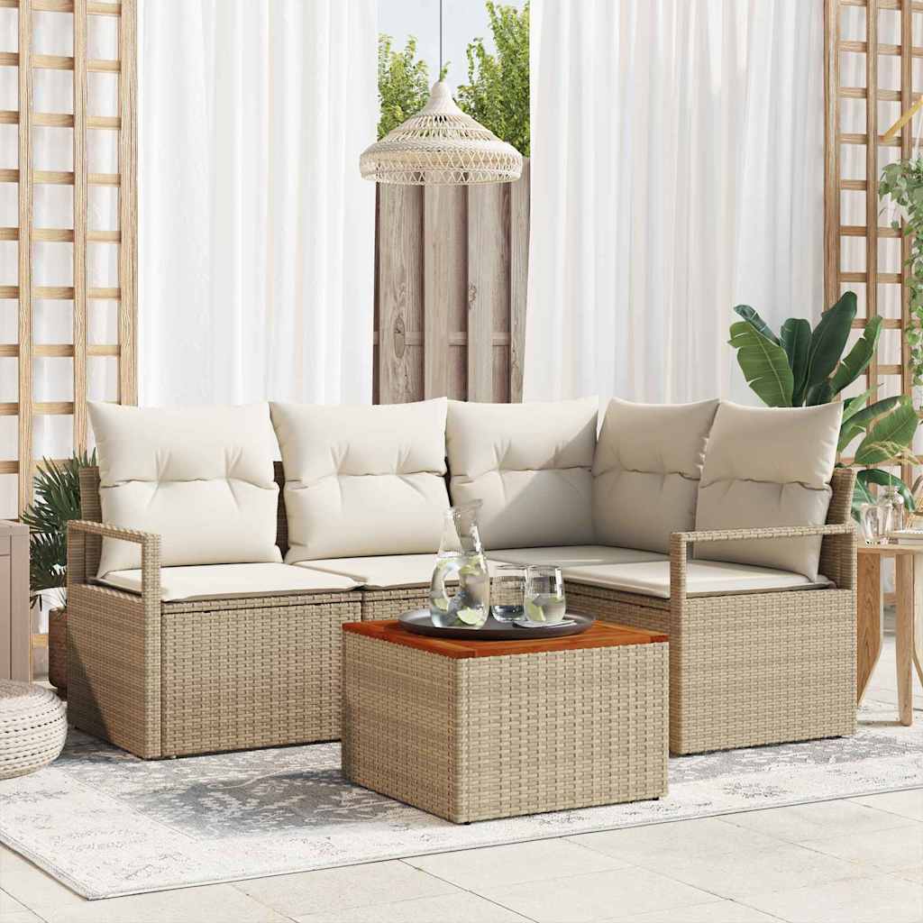 Tuin Sofa Set Met Kussen 5 Pcs Poly Riet