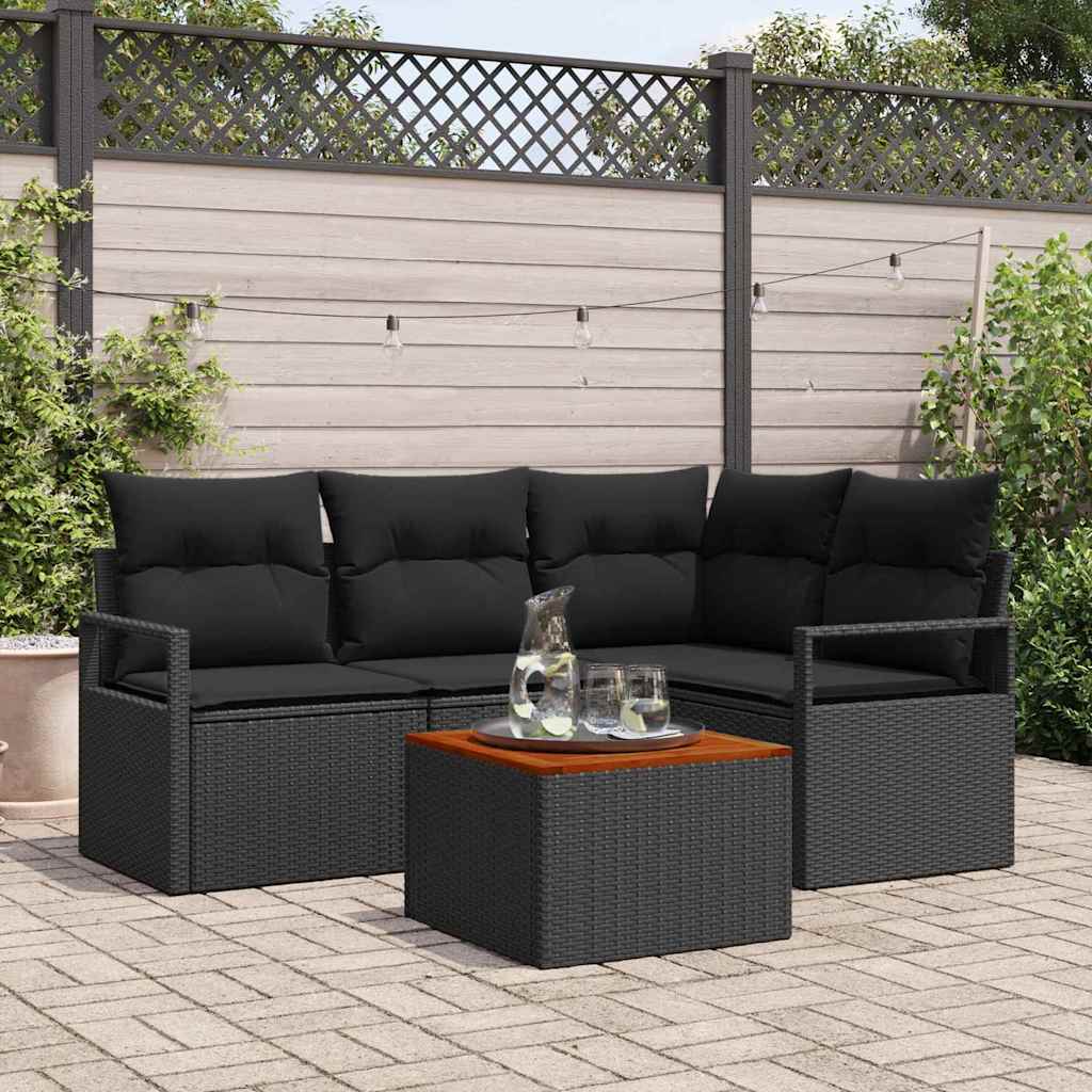 Tuin Sofa Set Met Kussen 5 Pcs Poly Riet