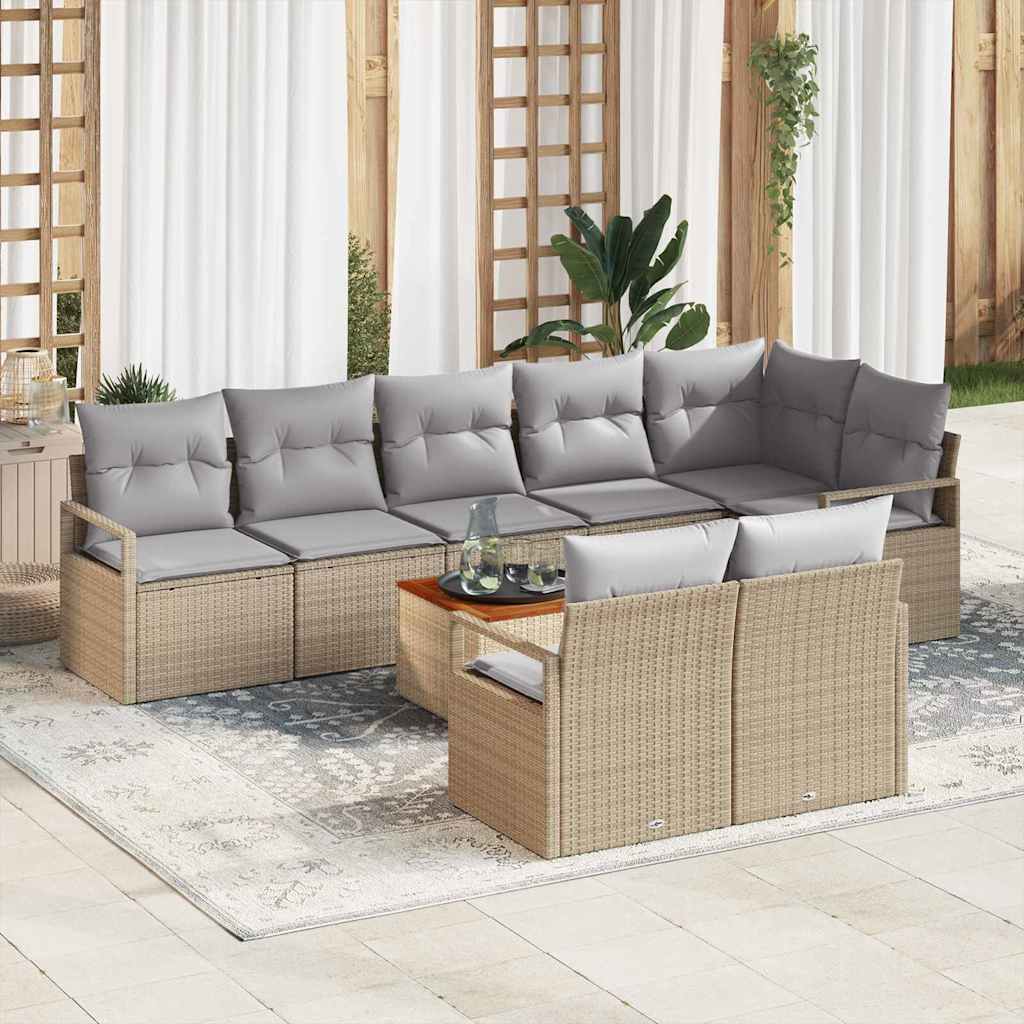 Tuin Sofa Set Met Kussen 9 Pcs Poly Riet