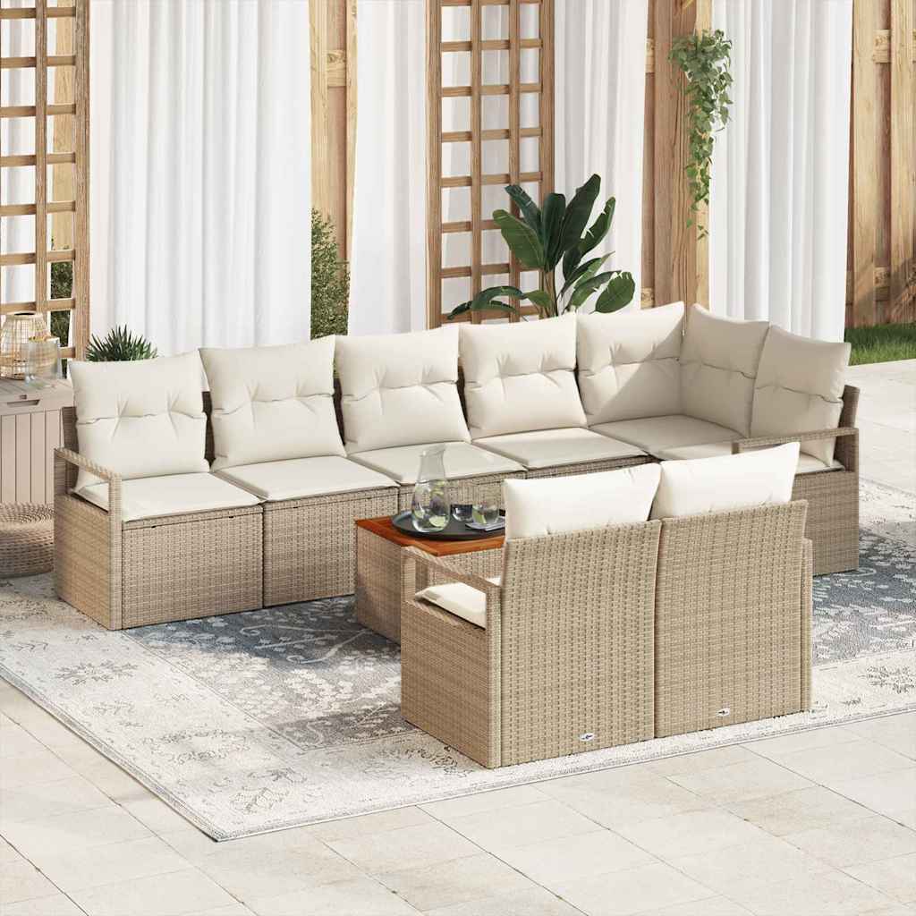 Tuin Sofa Set Met Kussen 9 Pcs Poly Riet