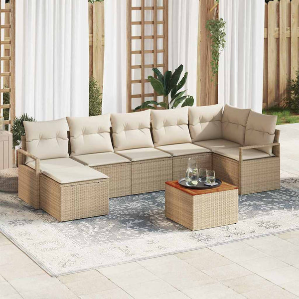 Tuin Sofa Set Met Kussen 8 Pcs Poly Riet