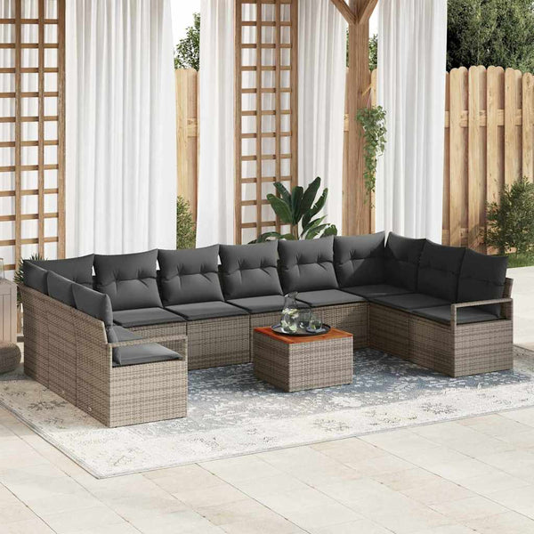 Tuin Sofa Set Met Kussen 11 Pcs Poly Riet