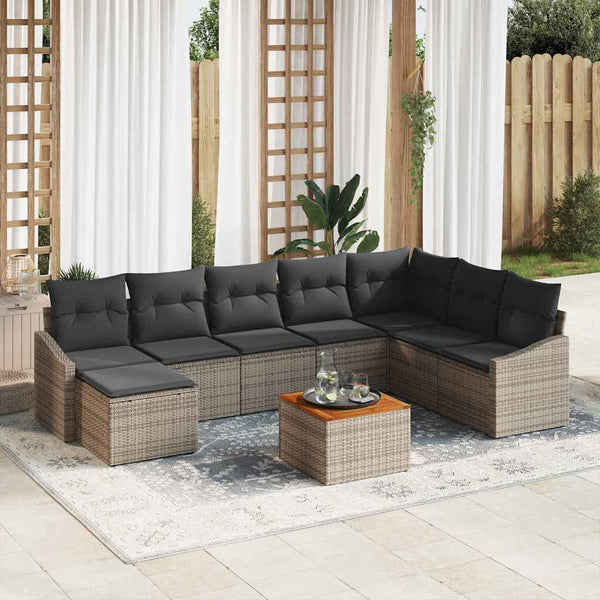 Tuin Sofa Set Met Kussen 9 Pcs Poly Riet