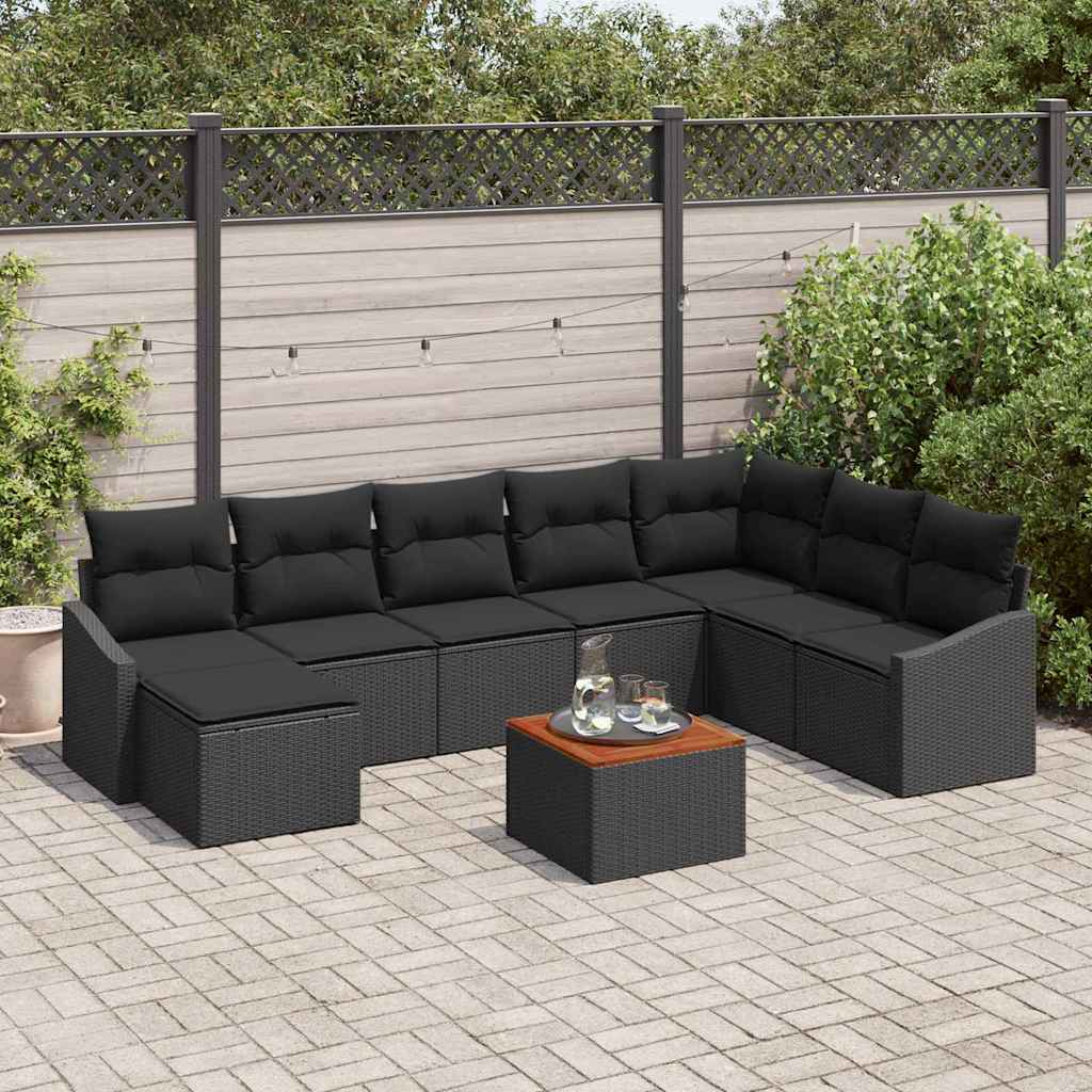Tuin Sofa Set Met Kussen 9 Pcs Poly Riet