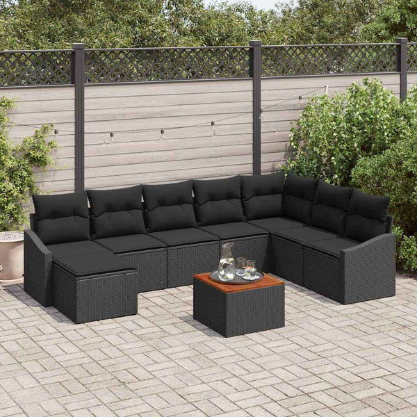 Tuin Sofa Set Met Kussen 9 Pcs Poly Riet