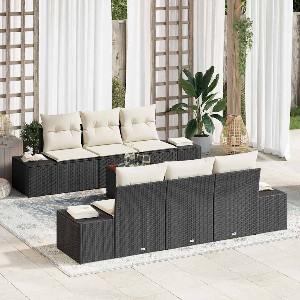 Tuin Sofa Set Met Kussen 7 Pcs Poly Riet