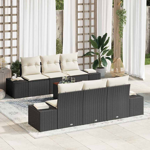 Tuin Sofa Set Met Kussen 7 Pcs Poly Riet