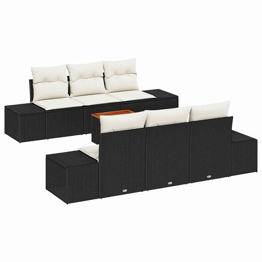 Tuin Sofa Set Met Kussen 7 Pcs Poly Riet