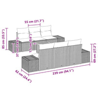 Tuin Sofa Set Met Kussen 7 Pcs Poly Riet