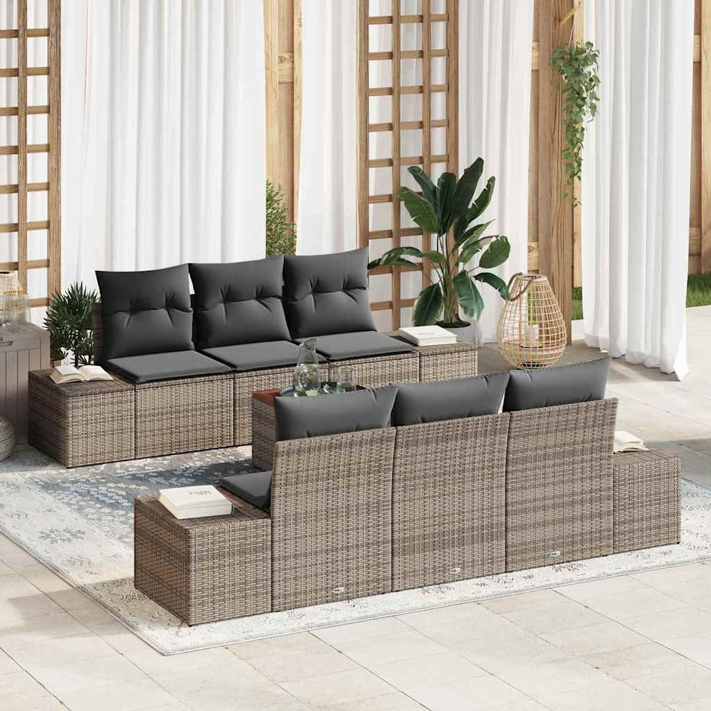 Tuin Sofa Set Met Kussen 7 Pcs Poly Riet