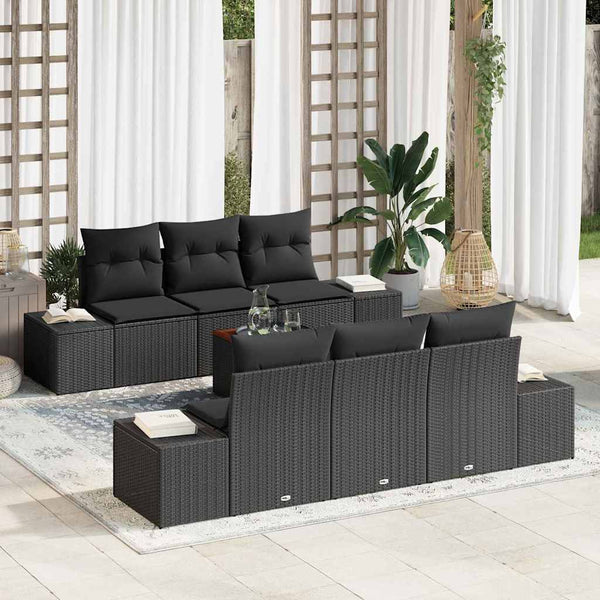 Tuin Sofa Set Met Kussen 7 Pcs Poly Riet