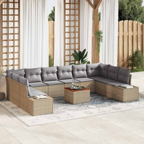 Tuin Sofa Set Met Kussen 11 Pcs Poly Riet