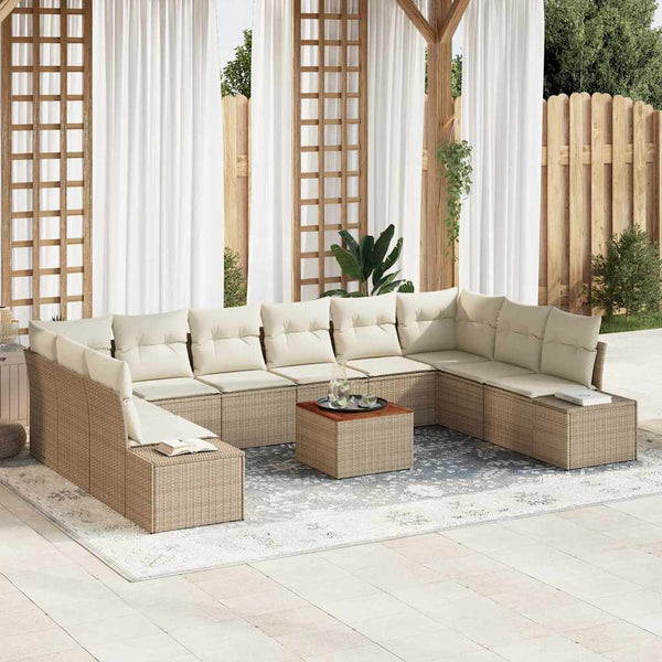 Tuin Sofa Set Met Kussen 11 Pcs Poly Riet