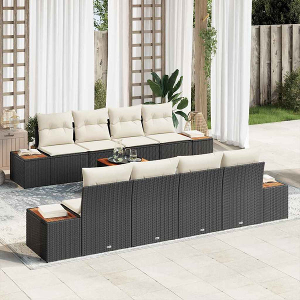 Tuin Sofa Set Met Kussen 9 Pcs Poly Riet