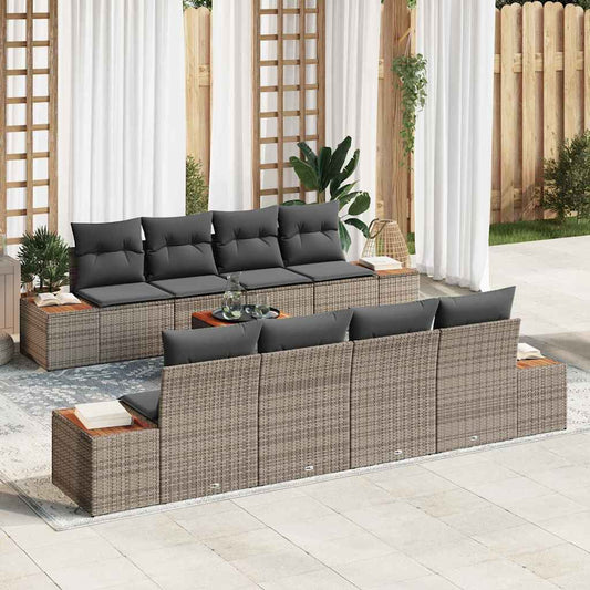 Tuin Sofa Set Met Kussen 9 Pcs Poly Riet