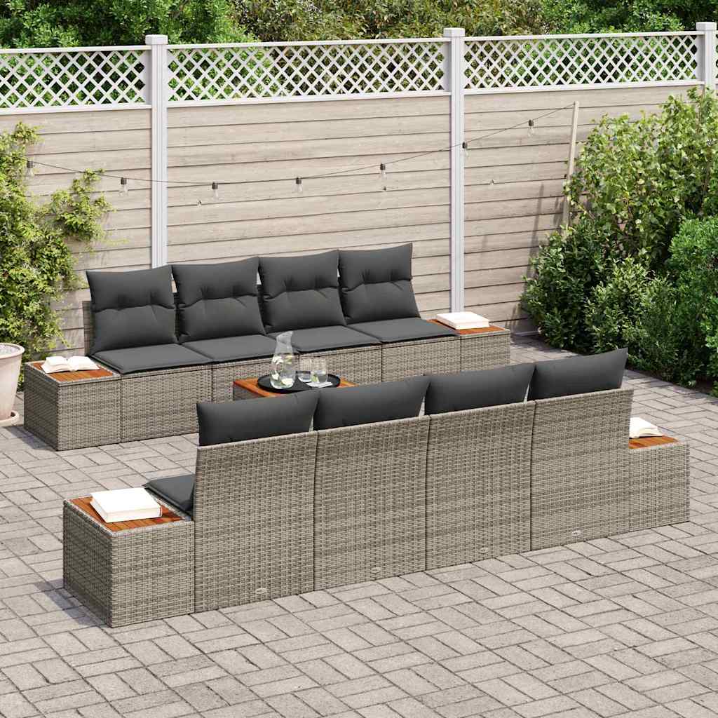 Tuin Sofa Set Met Kussen 9 Pcs Poly Riet