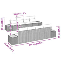 Tuin Sofa Set Met Kussen 9 Pcs Poly Riet