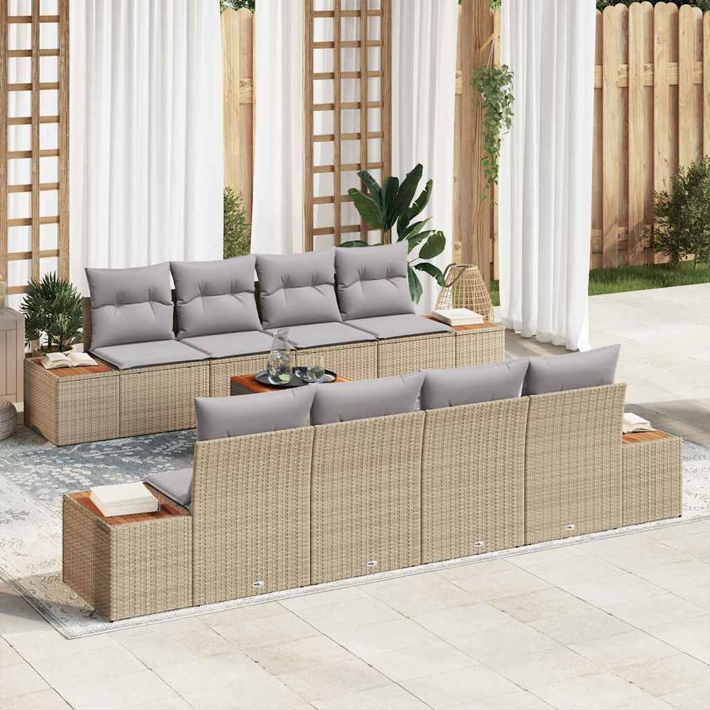 Tuin Sofa Set Met Kussen 9 Pcs Poly Riet