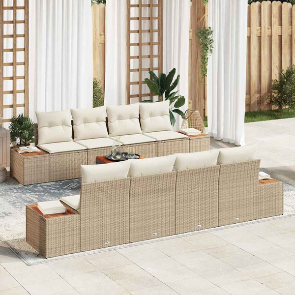 Tuin Sofa Set Met Kussen 9 Pcs Poly Riet