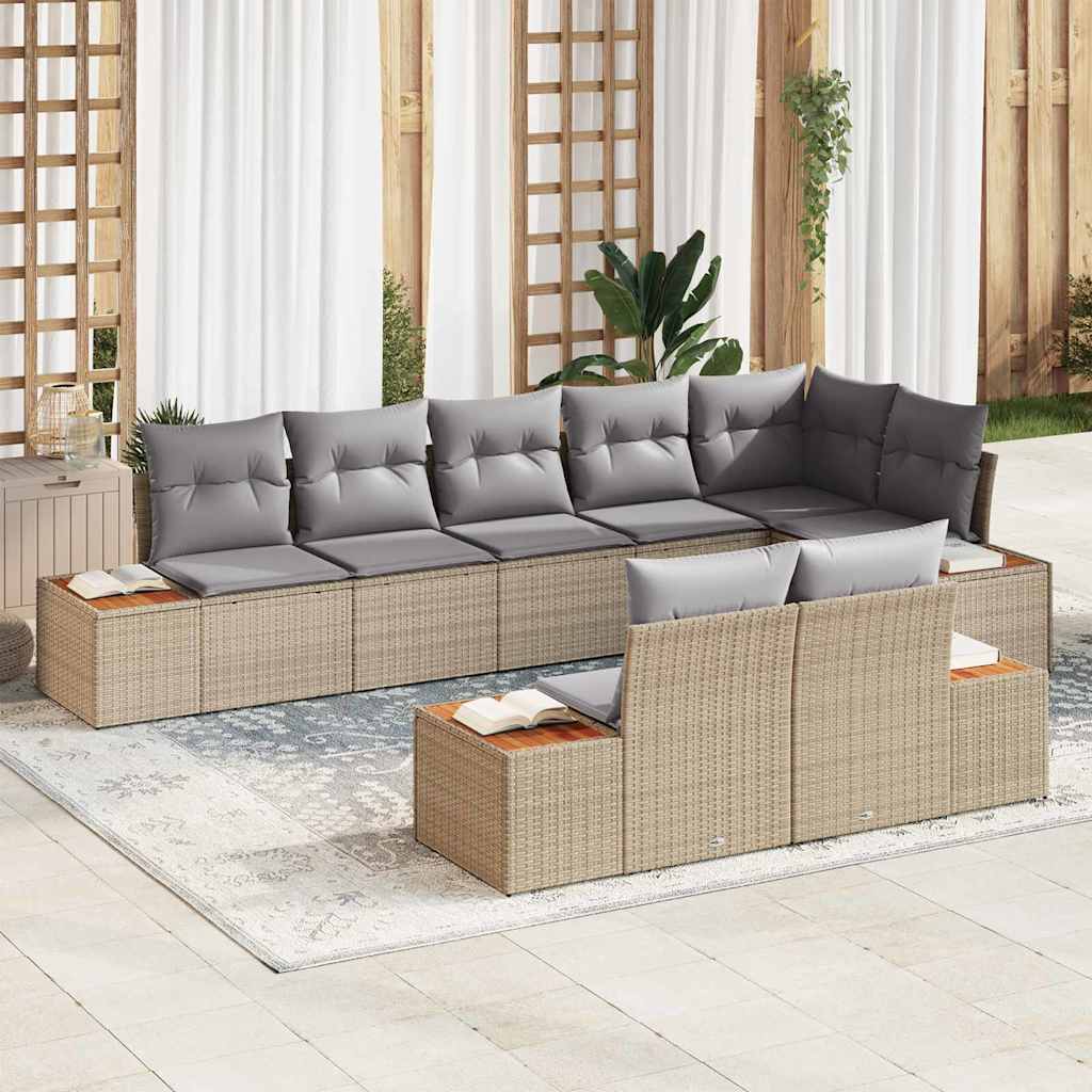 Tuin Sofa Set Met Kussen 9 Pcs Poly Riet