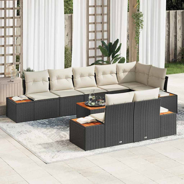 Tuin Sofa Set Met Kussen 9 Pcs Poly Riet