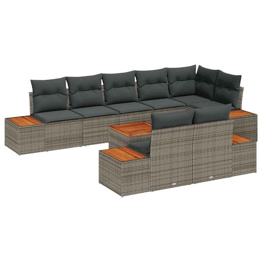 Tuin Sofa Set Met Kussen 9 Pcs Poly Riet
