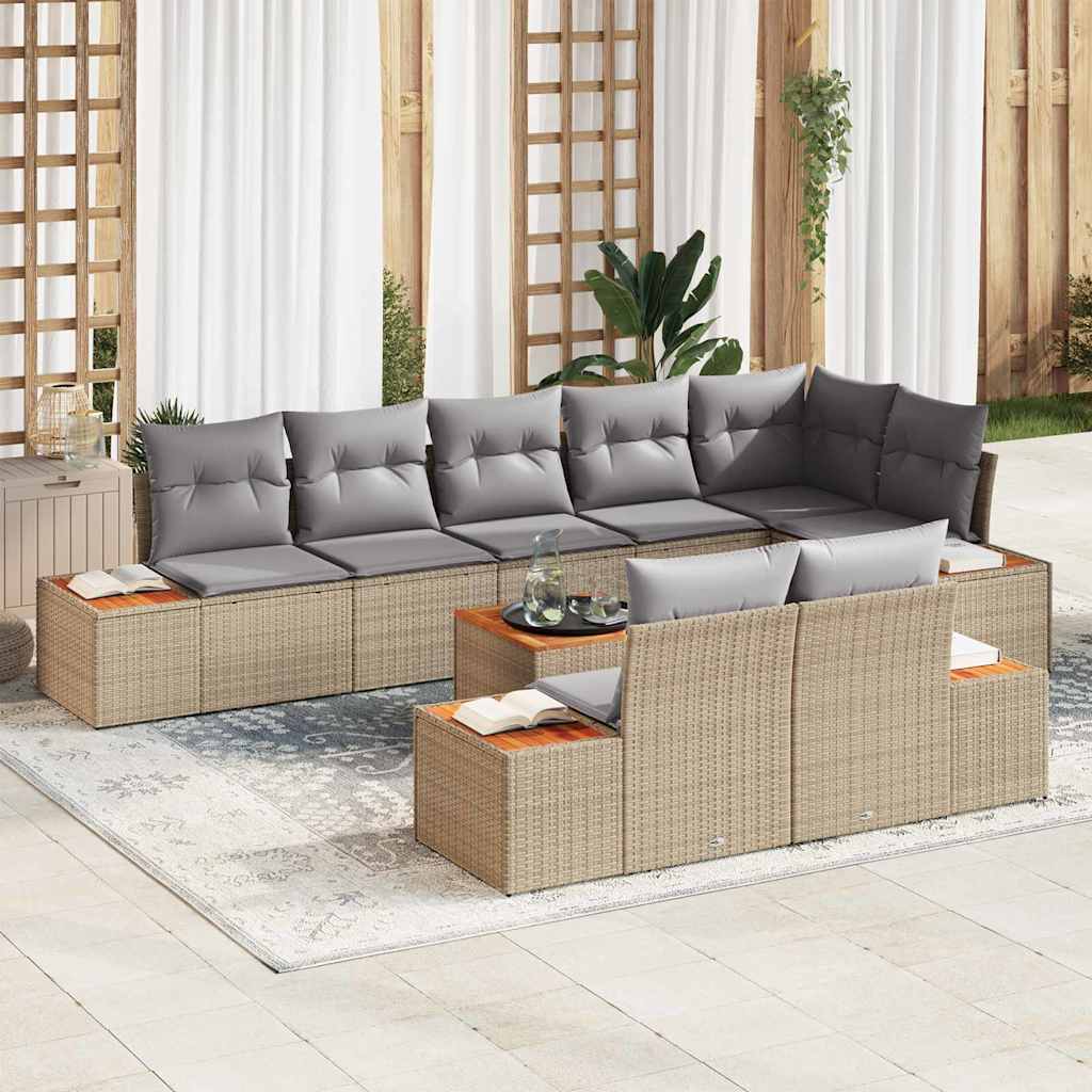 Tuin Sofa Set Met Kussen 9 Pcs Poly Riet