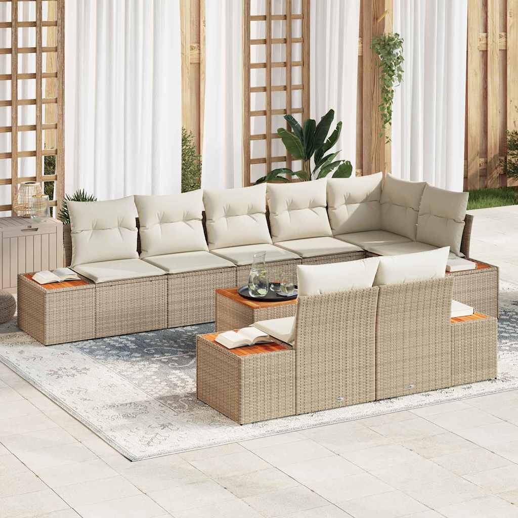Tuin Sofa Set Met Kussen 9 Pcs Poly Riet