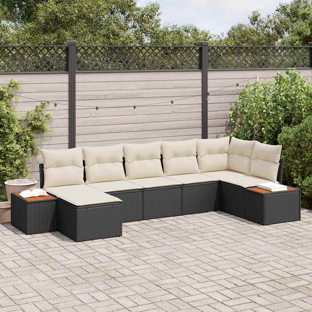 Tuin Sofa Set Met Kussen 7 Pcs Poly Riet