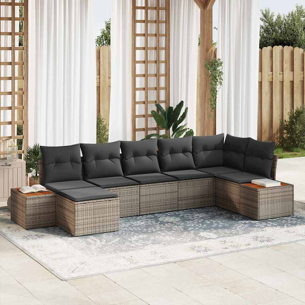 Tuin Sofa Set Met Kussen 7 Pcs Poly Riet