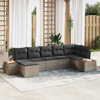 Tuin Sofa Set Met Kussen 7 Pcs Poly Riet
