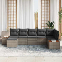 Tuin Sofa Set Met Kussen 7 Pcs Poly Riet
