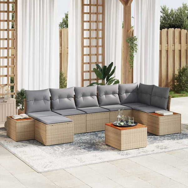 Tuin Sofa Set Met Kussen 7 Pcs Poly Riet