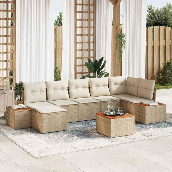 Tuin Sofa Set Met Kussen 7 Pcs Poly Riet