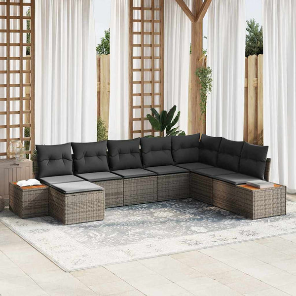 Tuin Sofa Set Met Kussen 8 Pcs Poly Riet