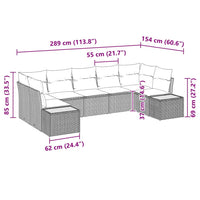 Tuin Sofa Set Met Kussen 7 Pcs Poly Riet